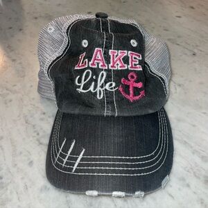 Lake Life Distressed Cap with Anchor